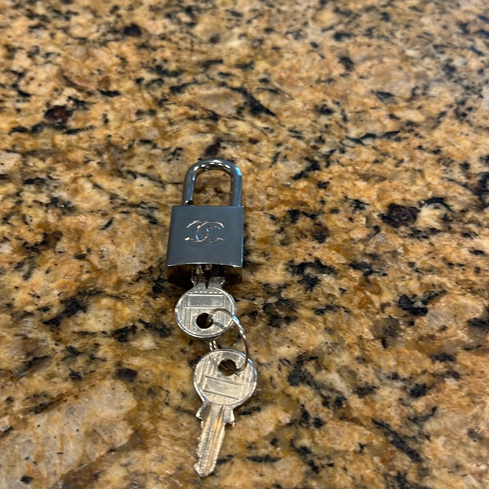 Chanel Matte Silver Lock and Two Keys — Very Rare and Hard to Find